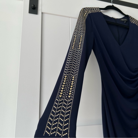 Navy Blue Guess Long Sleeve Cocktail Dress - Picture 5 of 5